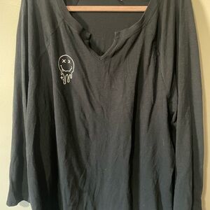 Black Long Sleeve Shirt with Design